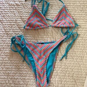 Colorful Striped Bikini Set